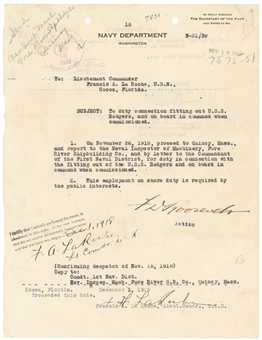 1918 Franklin D. Roosevelt Signed Personal Letter (Beckett)